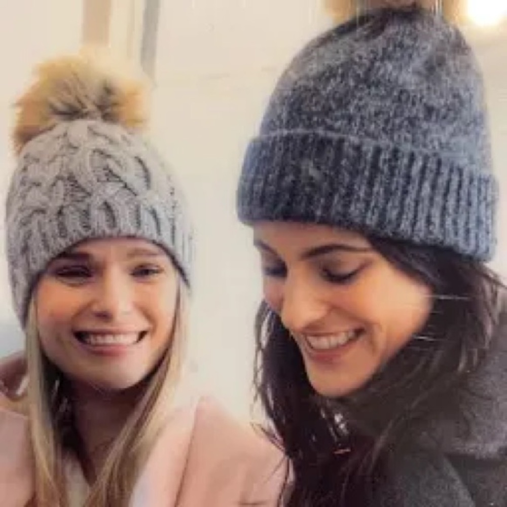 Bula Cozy Knit Multicolor Beanie with Pom Pom with Soft Interior